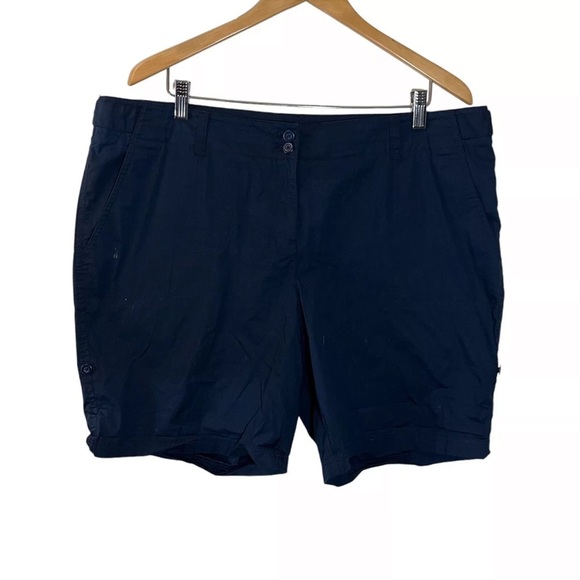 Nautica Navy Blue Womens Shorts Plus Size 18 Thin Lightweight Pockets Summer - Picture 1 of 5